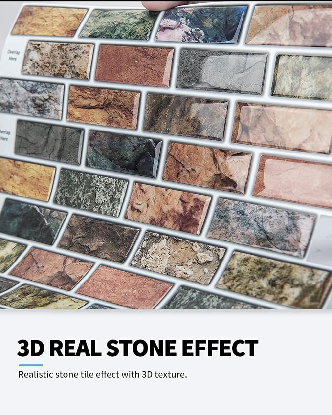 Art3d 10-Pack Marble Peel and Stick Backsplash, 12 x 12 Inch, Vintage Color | Strong Adhesion, Lightweight, Cuttable, Waterproof, Fadeless, Crack Resistant, for Kitchen, Bedroom, Ideal for Recently Moved