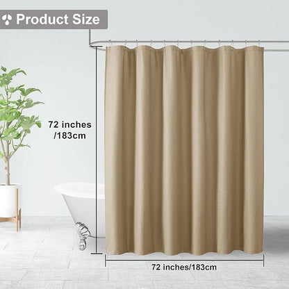 OVZME Berry Taupe Shower Curtain, Embossed Textured Fabric Shower Curtain for Bathroom - Soft Cloth & Hotel Spa Luxury, Water Repellent, Machine Washable Shower Curtain, 72X72