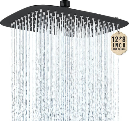 G-Promise All Metal 12 Inch Large Rain Shower Head for Ceiling or Wall | Built to Last, Rust Resistant 304 Stainless Steel, Easy to Install, Full Body Coverage Rainfall Shower Head, Daily SPA