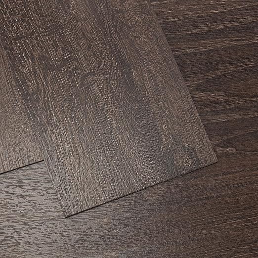 Art3d 12-Pack Wood Texture Peel and Stick Vinyl Flooring Tiles, Brown Stone | 18 & 54 sq.ft Options, Rigid Surface Hard Core, Waterproof, Self-Adhesive, Impact Resistant, Fit Indoor Household Spaces