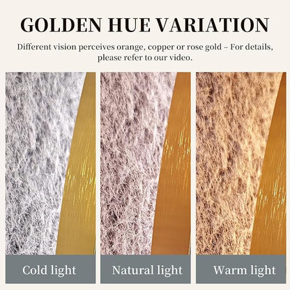 Arched LED Bathroom Mirror, 32"x20" Arch Backlit Vanity Mirror with Lights, Frontlit, Dimmable, 3 Colors, Memory Function, Anti-Fog Smart Mirror, Gold Frame, Shatterproof, UL Listed