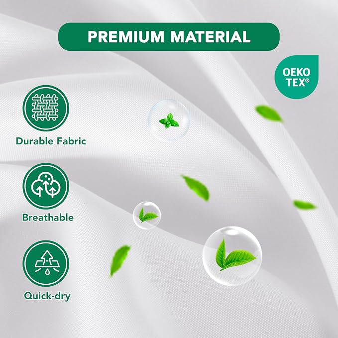 Fabric Shower Curtain Liner 72x72 Inch-White Shower Liners with Magnets | 4 Packs Hotel Quality Standard Size Water Resistant Shower Liners for Bathroom-Machine Washable Cloth Polyester Bath Curtain