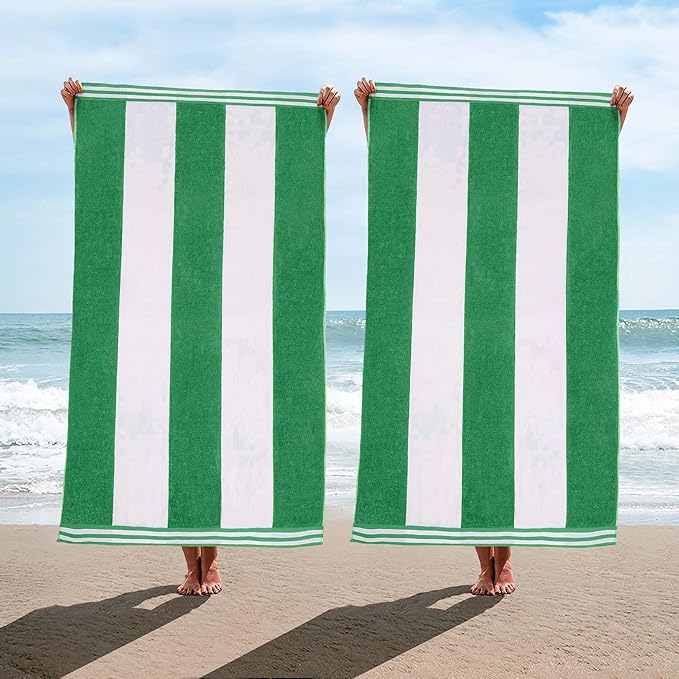 Superior Oversized Beach Towel, Dark Green (Set of 2)