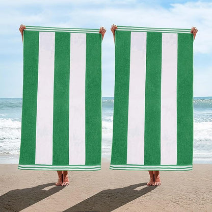 Superior Oversized Beach Towel, Dark Green (Set of 2)