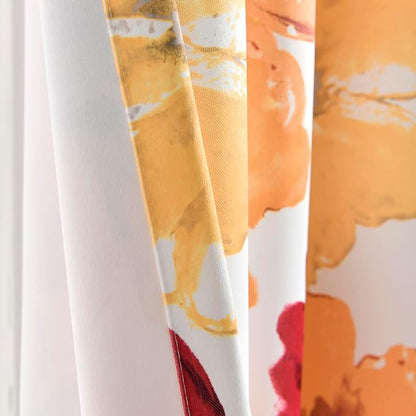 Lush Decor Leah Floral Light Filtering Valance, 52" W x 18" L, Red & Orange - Valances for Windows - Parisian Decor - Farmhouse Kitchen Curtains Valance