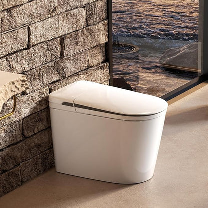 MEJE Smart Toilet with Auto Open/Close, ADA Comfort Height, Auto Flush, Blackout can Flush, Heated Seat,One Piece Elongated Bidet Toilet with Tank Built in