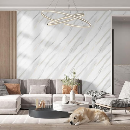 20 Pack 11.8"x23.6" Peel and Stick Backsplash Wall Panels, Self Adhesive Waterproof Back Splash Marble Tiles for Kitchen Bathroom, TV Walls, Living Room Grey White (Not Real Tiles)