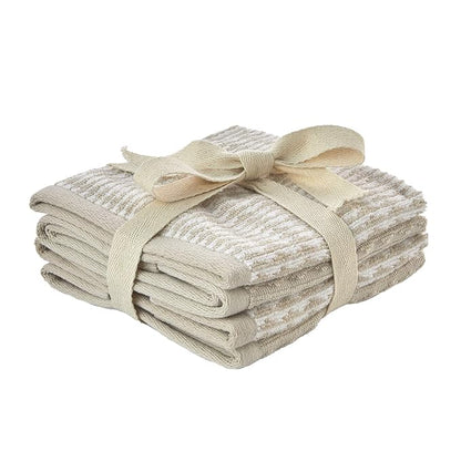 SKL Home Longborough Bath Towel Set-8pc, 100% Turkish Cotton, Tan | 2 Bath towels, 2 hand towels, 4 washcloths. 640-520 GSM weight. Spa-level quality. Soft & absorbent jacquard with tassels.