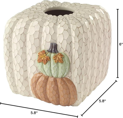Avanti Linens - Tissue Box Cover, Fall Inspired Home Decor (Grateful Patch Collection)