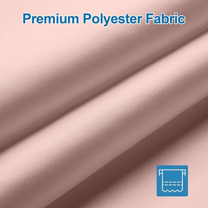 Amazer Blush Pink Shower Liner Cloth Waterproof, Soft Blush Pink Shower Curtain Liner Fabric with Weighted Stones, Washable Shower Curtain and Liner 2-in-1, 12 Grommet Holes, 72 x 72 Inches