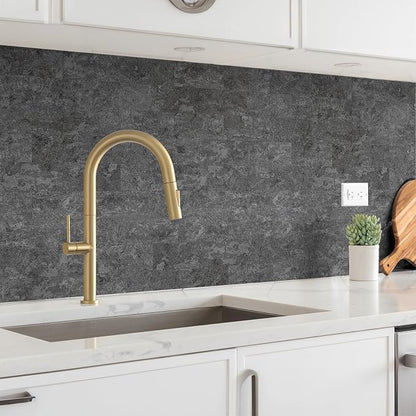 StyloVue 100 Pieces Peel and Stick Backsplash for Kitchen, 3" x 6" PVC Subway Tile 2026 Upgraded Gray Concrete Stone Backsplash Stick on Tile Elevate Kitchen Fireplace RV