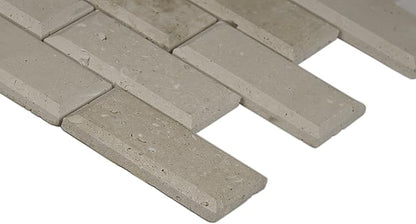 MSI Tuscany Ivory Honed Beveled Travertine Subway Tile for Kitchen Backsplash, Wall Tile for Bathroom, Accent Wall Tile, Shower Wall Tile,Sample