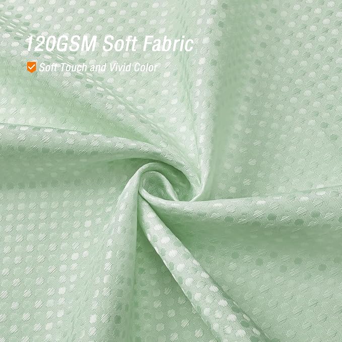 Extra Long Mint Green Fabric Shower Curtain, 72 x 84 | Tall Cloth-Textured Shower Curtain for Bathroom, Water Repellent, Machine Washable