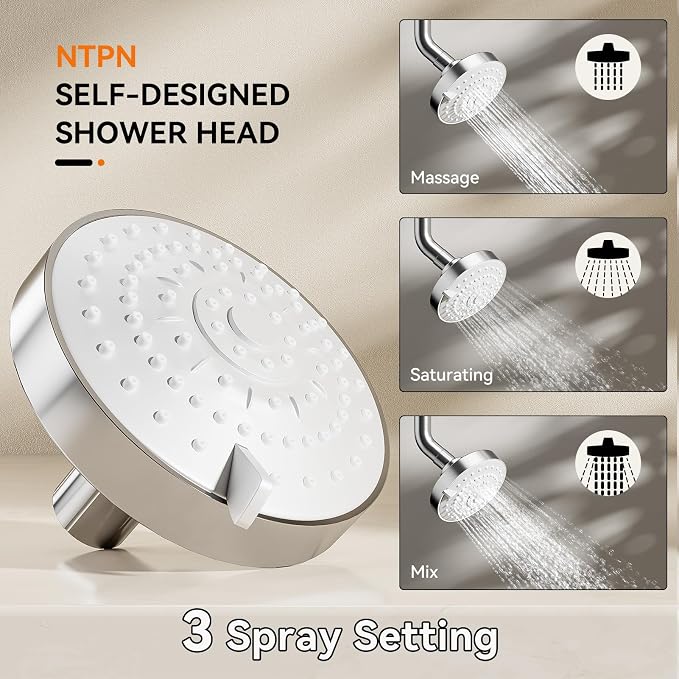 Dual Shower Head for Couples, Double Showerheads (Chrome) | High Pressure, Two Showerhead System Fit 2 Person People, Birthday Gifts for Women Men, Spa-Like, Segmented Design