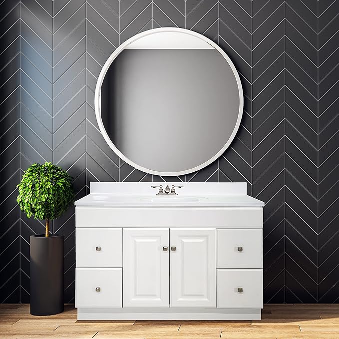 Design House Wyndham 48 Inch Bathroom Vanity, Ready to Assemble, Solid Wood, White, 597278