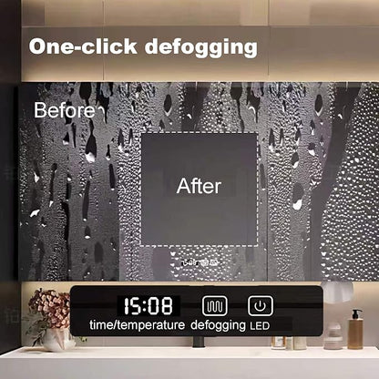 72" Bathroom Vanity with Sink, Modern Floating Bathroom Vanity, with Smart LED Defog Mirror, Plywood Storage Mirror Cabinet Soft Closing, Display Time, Fully Pre-Assembled, with Dressing Table