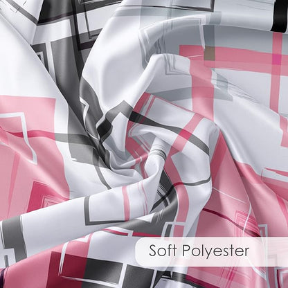 Pink and White Geometric Modern Shower Curtain for Bathroom Decor,Black and Grey Abstract Striped Shower Curtain with Hooks Mid Century Minimalist Bathroom Shower Curtain Set,78L X 72W inches