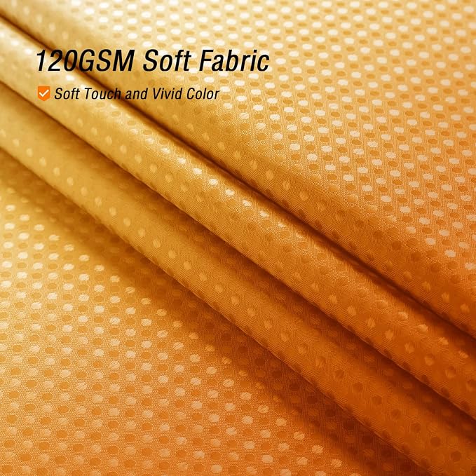 Orange Ombre Fabric Shower Curtain for Bath Decor, 72 x 72 | Orange Gradient Fabric Shower Curtain, Cloth-Textured Bathroom Curtains Shower Set, Water Repellent and Machine Washable