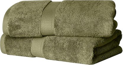 SUPERIOR Egyptian Cotton Plush & Absorbent, Bath Towel Set of 2, | Quick Dry, Soft Luxury Towel Set, Bath Essentials for Bathroom, Guest Bath, Spa, 2 Piece Bath, Madeline Towels