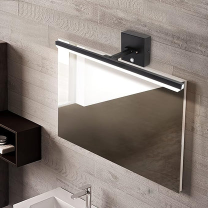 MantoLite Plug in Wall Sconces with Switch Dimmable 22inch LED Black Bathroom Wall Light Indoor Lightings Vanity Light with Ajustable Arm Bedside Reading Lamp, Pulg in Display Lamps 6000K 12W
