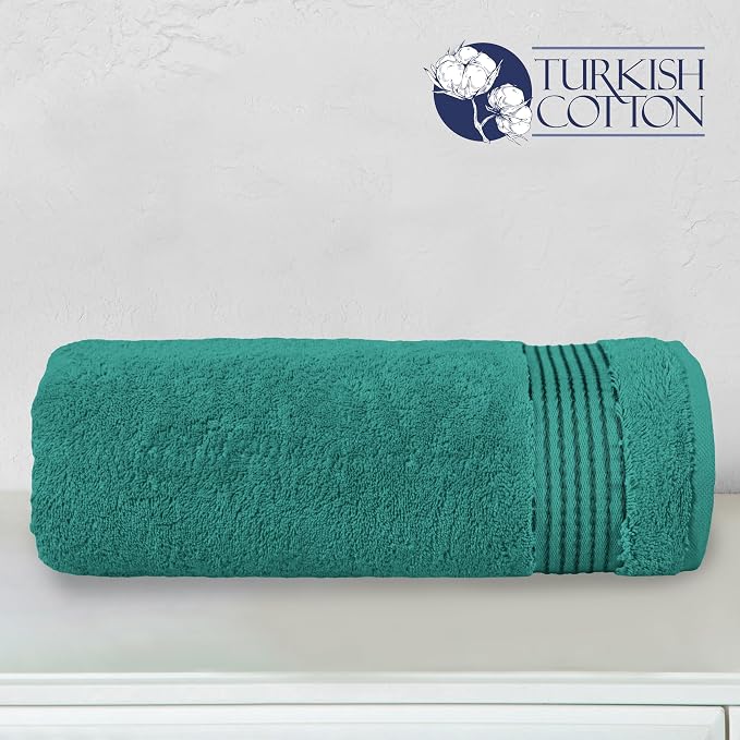 Elegant Comfort Premium Turkish Cotton 1 Piece Jumbo Bath Towel - 35 x 70 inch, Luxurious Hotel Spa Quality 100% Turkish Cotton Large Bath Towel - Highly Absorbent - Soft Bathroom Towel, Turquoise