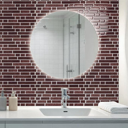 Art3d 10-Sheet Heavy-Duty Peel and Stick Backsplash, Waterproof Wall Tiles Stick on Kitchen Backsplash Living Space, Dark Burgundy