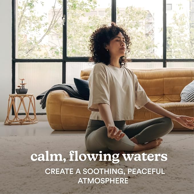 Homedics Tabletop Water Fountain, 3 Tier Indoor Waterfall Fountain | with Natural River Rocks, Quiet Pump for Relaxation, Zen Home & Office Desk Décor, AA Battery Powered