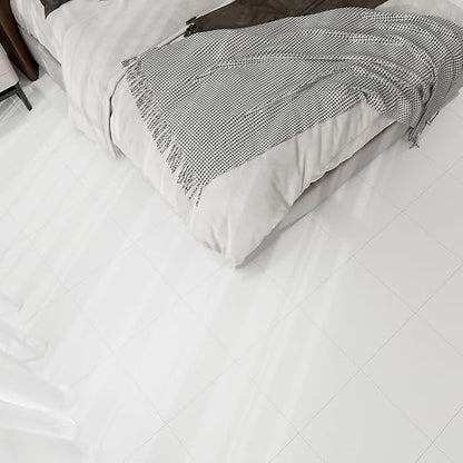 10-Pack 12"x12" Peel and Stick Floor Tiles Waterproof Self Adhesive Vinyl DIY Flooring for Bedroom, Bathroom, Kitchen, RV, Cover 10 Sq. Ft, Matte White
