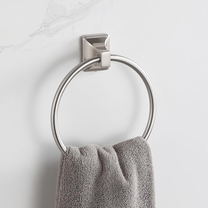 4 Pieces Bathroom Hardware Accessories Set, Stainless Steel 24 inch Towel Bar, Towel Rack, Robe Hook, Toilet Paper Holder for Bathroom Wall Mounted (Brushed Nickel)
