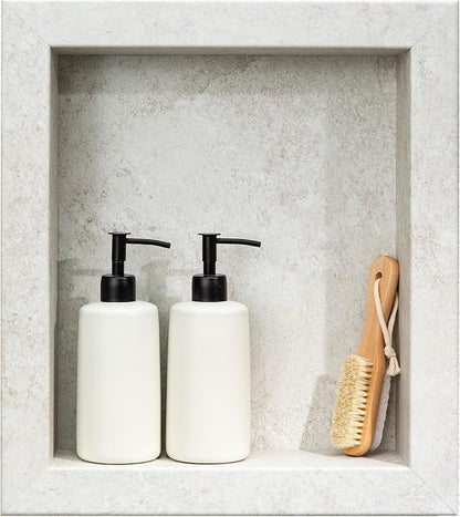 Palisade 17.5 in x 15.5 in Vinyl Shower Niche Rain Cloud | Waterproof Shower Insert