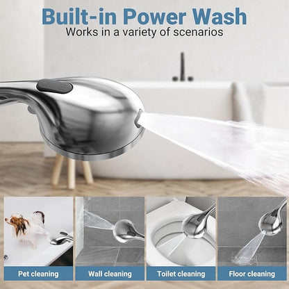 Filtered Shower Head with Handheld, 11.8" Rain Shower Head, High Pressure | 10-Function Spray Options, Adjustable Extension Arm, Secure Adhesive Holder, Easy Installation, Stainless Steel-Chrome Finish