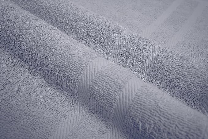 Looperry 6 Pack Small Bath Towel Set - 100% Cotton 23x46 Shower Towels in 450 GSM. Lightweight & Absorbent Quick Dry Gym Towel for Showering, Pet Drying, Spas & Salons. Terry Ringspun Towels (Grey)