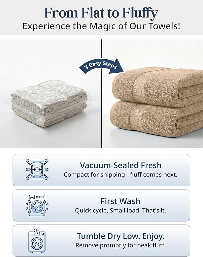 LANE LINEN Towel Set Quick Dry 100% Cotton 16 Piece Soft Absorbent - Taupe | Towels And Washcloths - Ring-Spun Durability, Terry Weave Comfort, Soft & Long-Lasting, Easy-Care