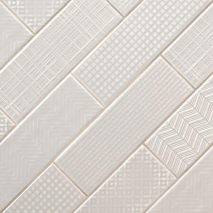 M S International Urbano Dusk Glossy Ceramic Subway Wall Tile for Bathroom, Kitchen Backsplash, Accent, and Shower - Sample