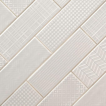 M S International Urbano Dusk Glossy Ceramic Subway Wall Tile for Bathroom, Kitchen Backsplash, Accent, and Shower - Sample