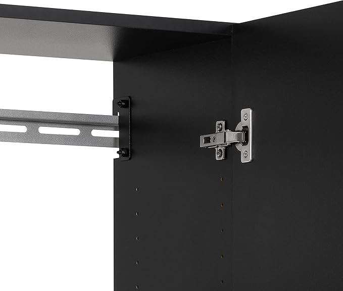 Prepac HangUps 24” Wall Mount Storage Cabinet, Ideal Bathroom, Laundry, Kitchen, Office, Garage Cabinet for Organization and Extra Storage, Attaches to Wall Mounted Rail, 24”W x 30”H, 12”D, Black