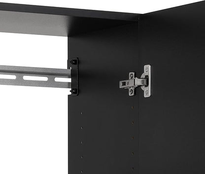 Prepac HangUps 24” Wall Mount Storage Cabinet, Ideal Bathroom, Laundry, Kitchen, Office, Garage Cabinet for Organization and Extra Storage, Attaches to Wall Mounted Rail, 24”W x 30”H, 12”D, Black