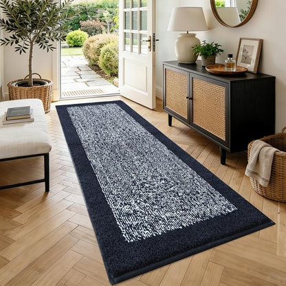 70x24 Long Bathroom Rugs Washable Non Slip, Dark Blue Bath Mat for Bathroom Floor Tub, Soft Absorbent Quick Dry Mats for Shower, Bathtub,Home Decor