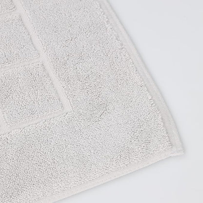 Superior 100% Cotton Bathmat Set, Bath Mats, Bathroom Decor, Shower, Bathtub Essentials, Home Accessories, Small Washable Rug, No Backing, Heavyweight, Nora Collection, Set of 2, 22" x 35", Silver