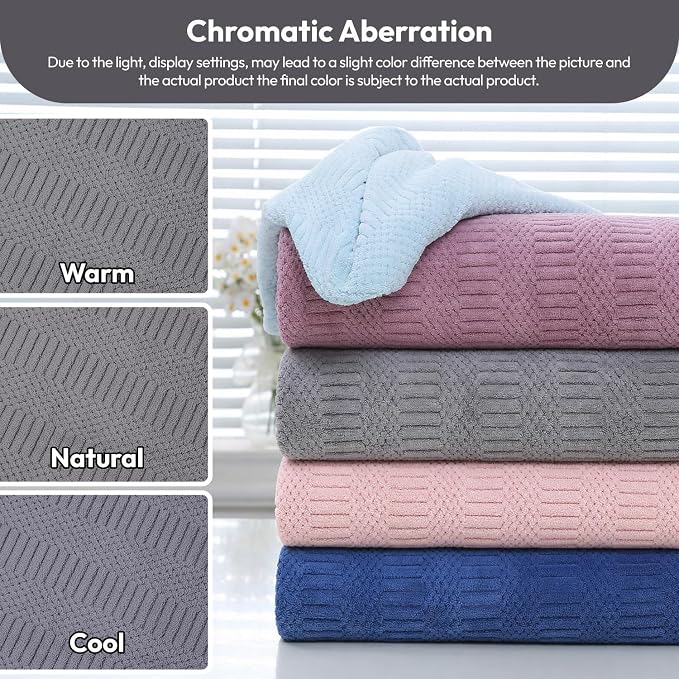 JML Microfiber Bath Towels, 2 Pack, 27x55 in, Gray | Soft, Super Absorbent, Quick Dry, Lint-Free, Lightweight Bathroom Towel with Hanging Loop for Daily Use
