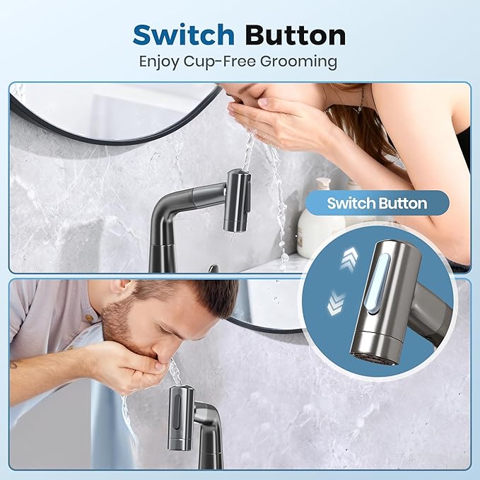 Bathroom Sink Faucet with Pull Down Sprayer,3 Mode Single Handle Vanity Faucet,Kitchen Faucet with 360° Swivel &Pull Down Sprayer