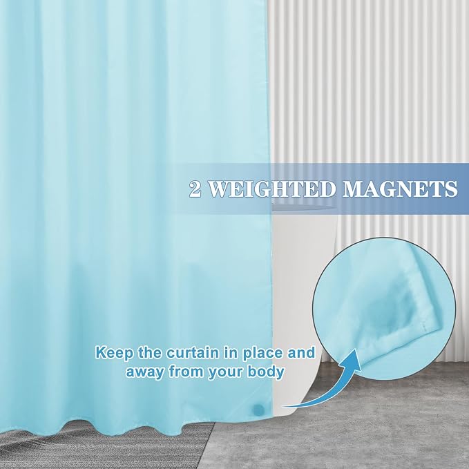 Nasitos Fabric Shower Curtain Liners with Magnets 2 Pack 70X72 Inch White | Washable & Water Resistant Lighweight Cloth Shower Liner for Bathroom, Soft Hotel Quality, Standard Size