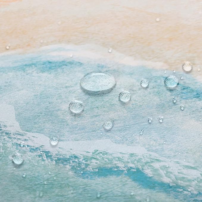 Extra Long Shower Curtain 72 x 96 Inch, Floor to Ceiling X-Long Tall Beach Ocean Shower Curtain, Summer Nautical Coastal Shower Curtains for Bathroom Decor, Teal Blue