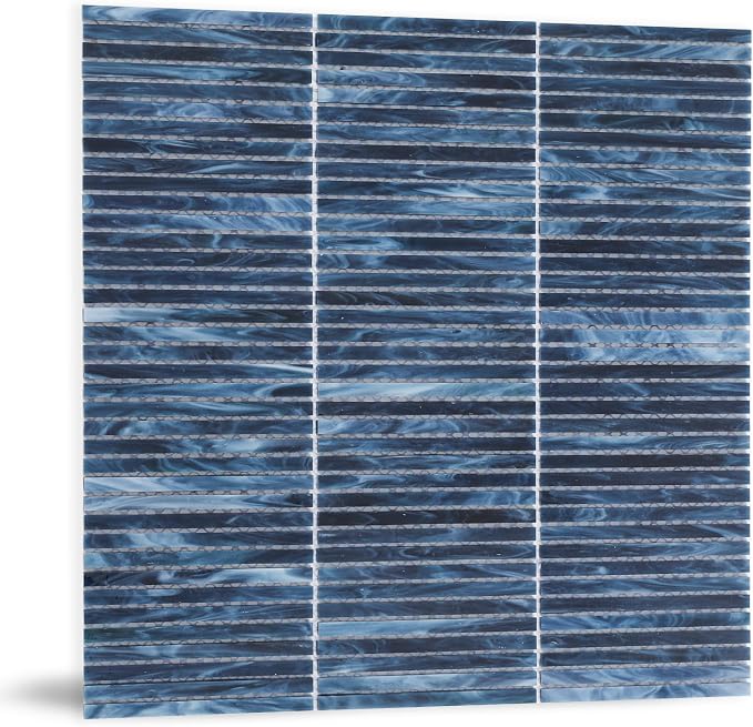 Glass Mosaic Tile Backsplash Blue 12 Inch 5 sq.ft | Elegance for Kitchen Bathroom and Shower Backsplash 5-Pack