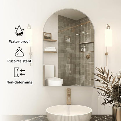 FKWin Medicine Cabinet Mirror, Wall Mount Storage for Luxury Bathrooms | Large Medicine Cabinet, Master Bathroom, Adjustable Shelves, Reversible Door, Modern Bathroom Style