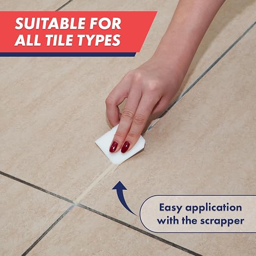 Tile Grout Repair Kit, Refresh Tile Grout Filler (8.8 oz, Beige) | Restore & Renew Tile Joints, Fast-Drying Grout Sealer & Paint, Squeeze Tube for Bathroom, Shower & Kitchen Floors, Waterproof