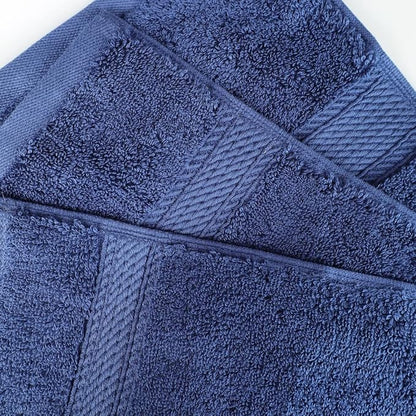 Superior Egyptian Cotton Plush & Absorbent, Face Towel Set of 6, Navy Blue | Quick Dry, Soft Luxury Towel Set, Bath Essentials for Bathroom, Guest Bath, Spa, 2 Piece Face, Madeline Towels