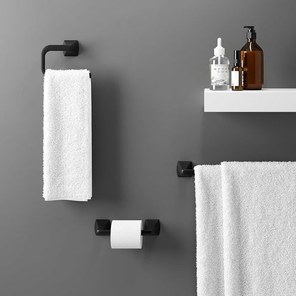 Pfister Bruxie Toilet Paper Holder, Bathroom Tissue Roll Holder, Wall-Mounted, Screw-In, Matte Black Finish, BPHBIE0B