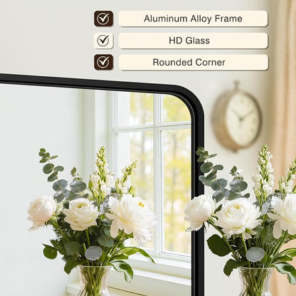 Vanity Black Bathroom Mirror for Over Sink, 2 Pack 36”x24” | HD Tempered Glass, Anti-Rust Frame, Vertical or Horizontal, Wall Mirrors for Bathroom Sink, Living Room, Entryway, Bedroom
