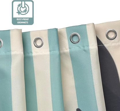 Mid Century Boho Shower Curtain, Sage Green Abstract Geomatric Bohemian, Waterproof Polyester Fabric Shower Curtains Sets with Hooks for Bathroom 72x72 Inches